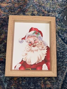 Winking Santa Holiday Wall Art - Red & White